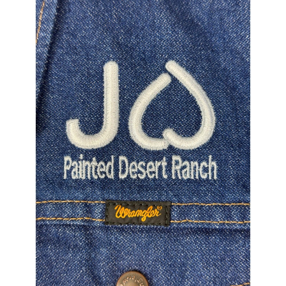 VTG Wrangler Mens 2XT XXL Blue Denim Western Jacket Cowboy Workwear Tall Trucker - Picture 9 of 13